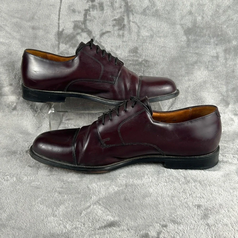 Cole Haan City Mens‎ 11.5 D Burgundy Leather Cap Toe Derby Dress Shoes 837488